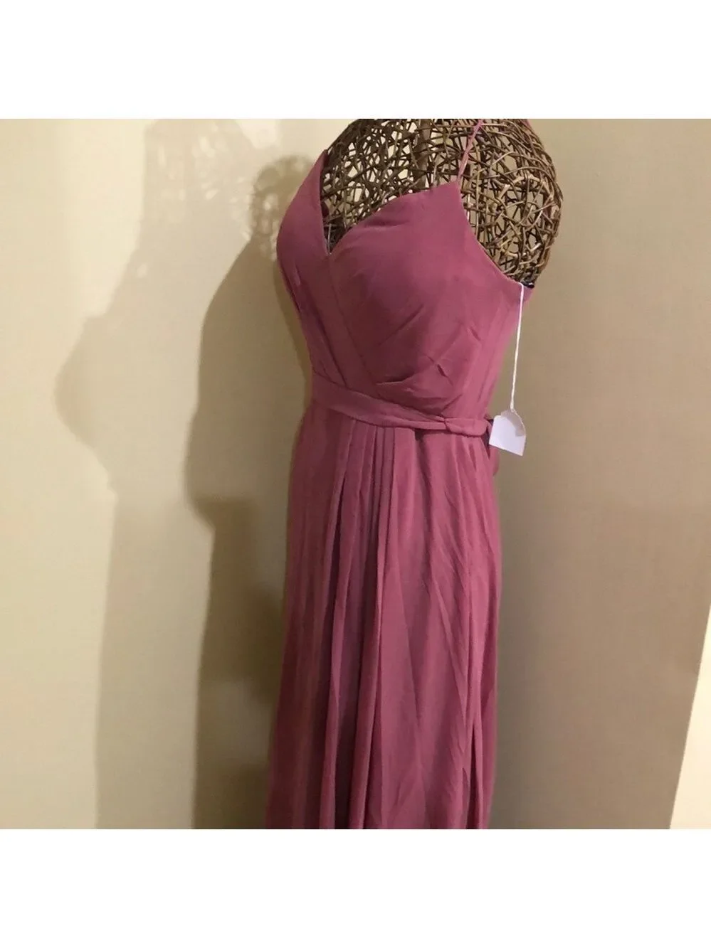 Mauve Straps Bridesmaids Evening Women’s Maxi Dress Gown Retail $225 - Picture 4 of 10